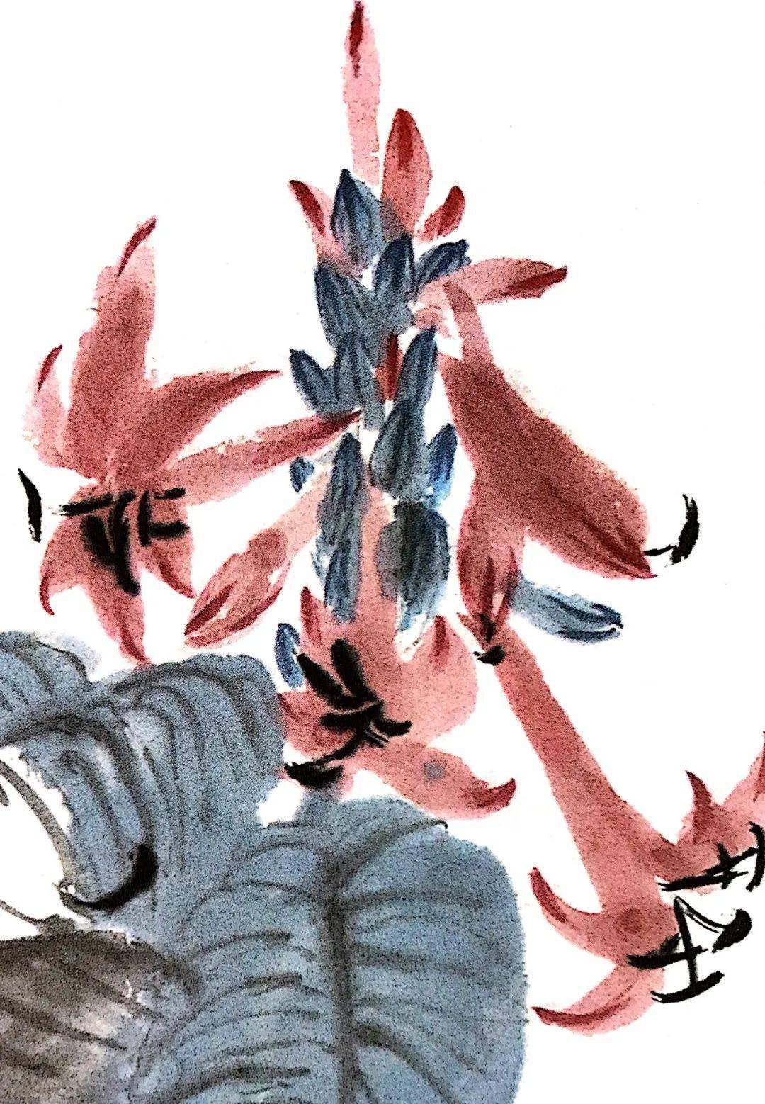 李苦禅笔下的玉簪花_国画_合作_教程