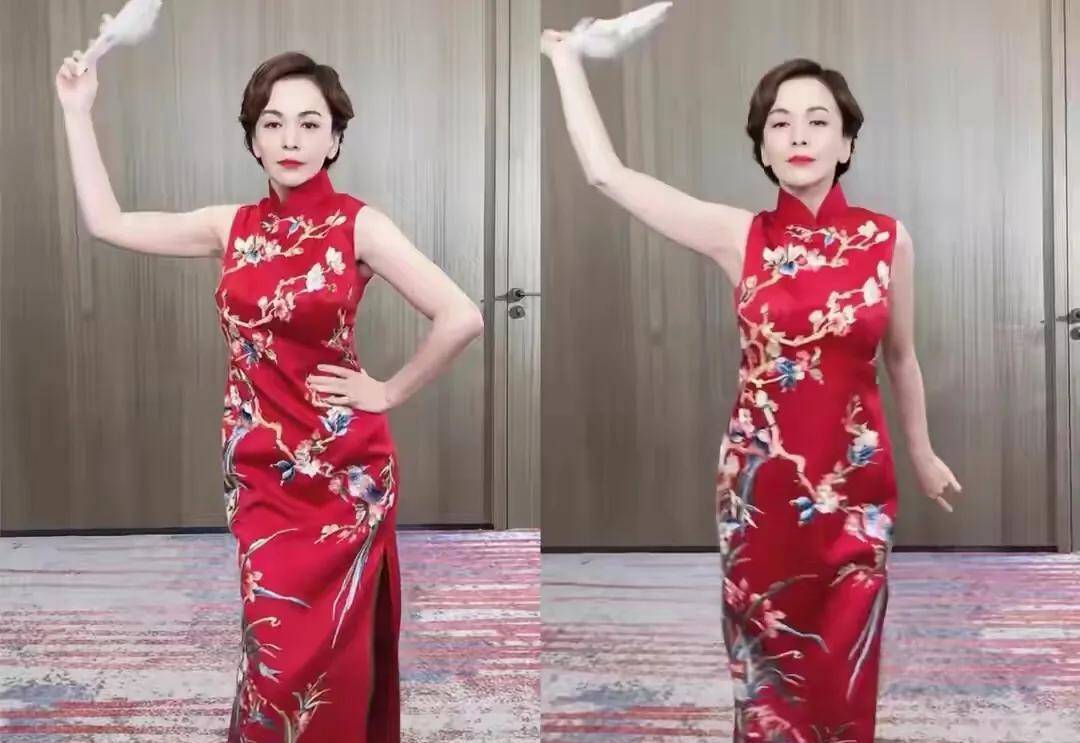 54岁的"富太"李颖,上海女人的精致,旗袍上身气质不减当年_时尚_民国