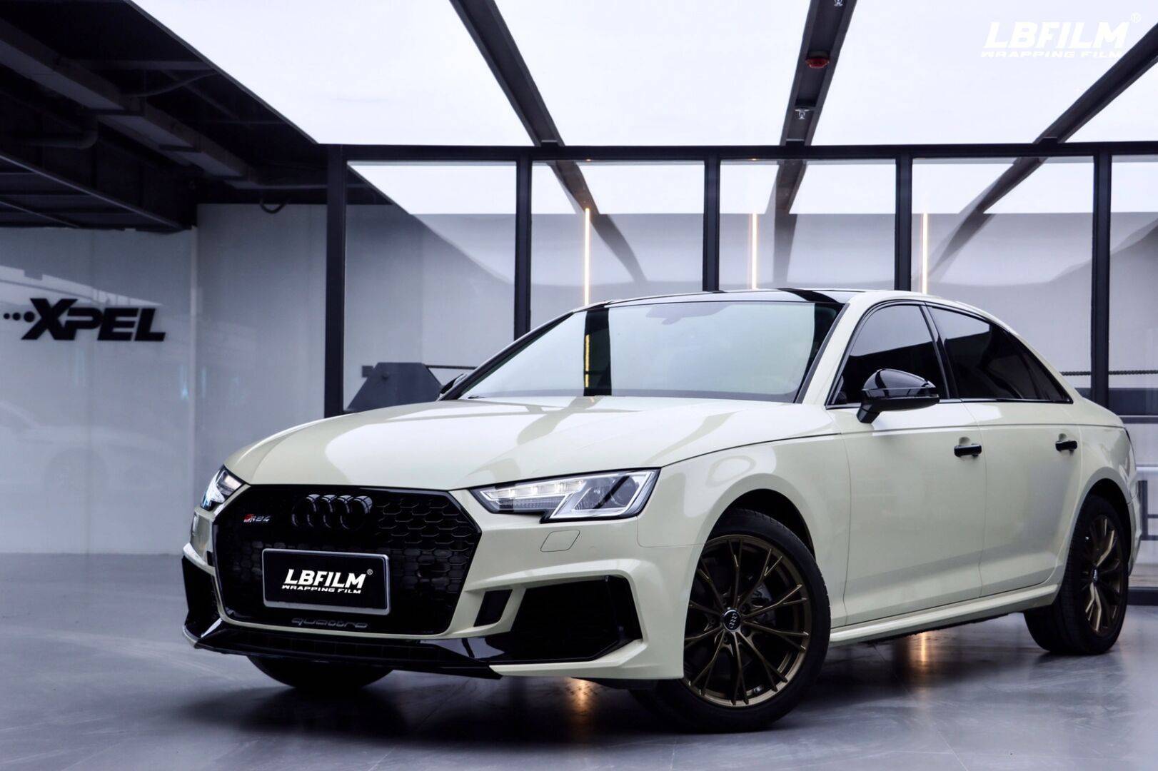 奥迪lb改色膜高亮卡其米兰,奶呼呼的颜色_搜狐汽车_搜狐网