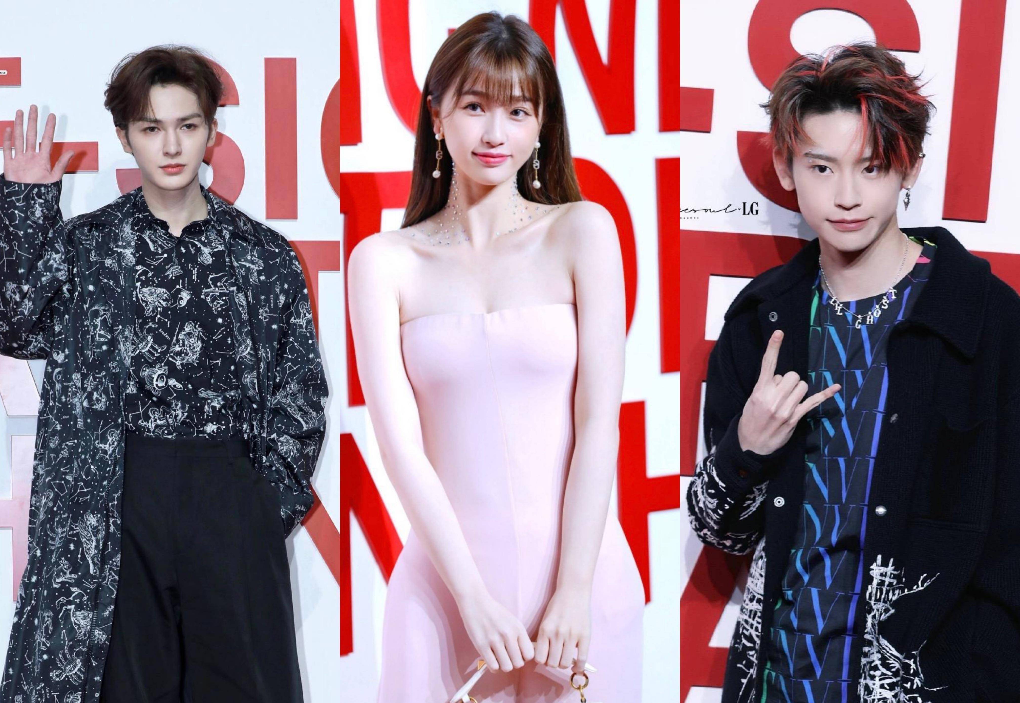 华伦天奴时尚活动造型来啦,朱正廷帅气,虞书欣活泼,王琳凯潮流_感觉