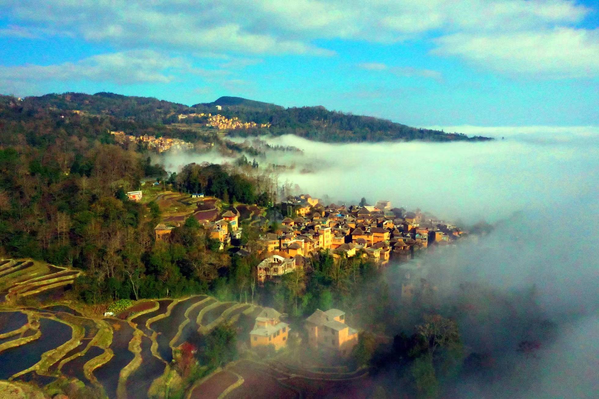 元阳梯田上 世界遗产助力山村走上振兴路_阿者科_发展_乡村旅游