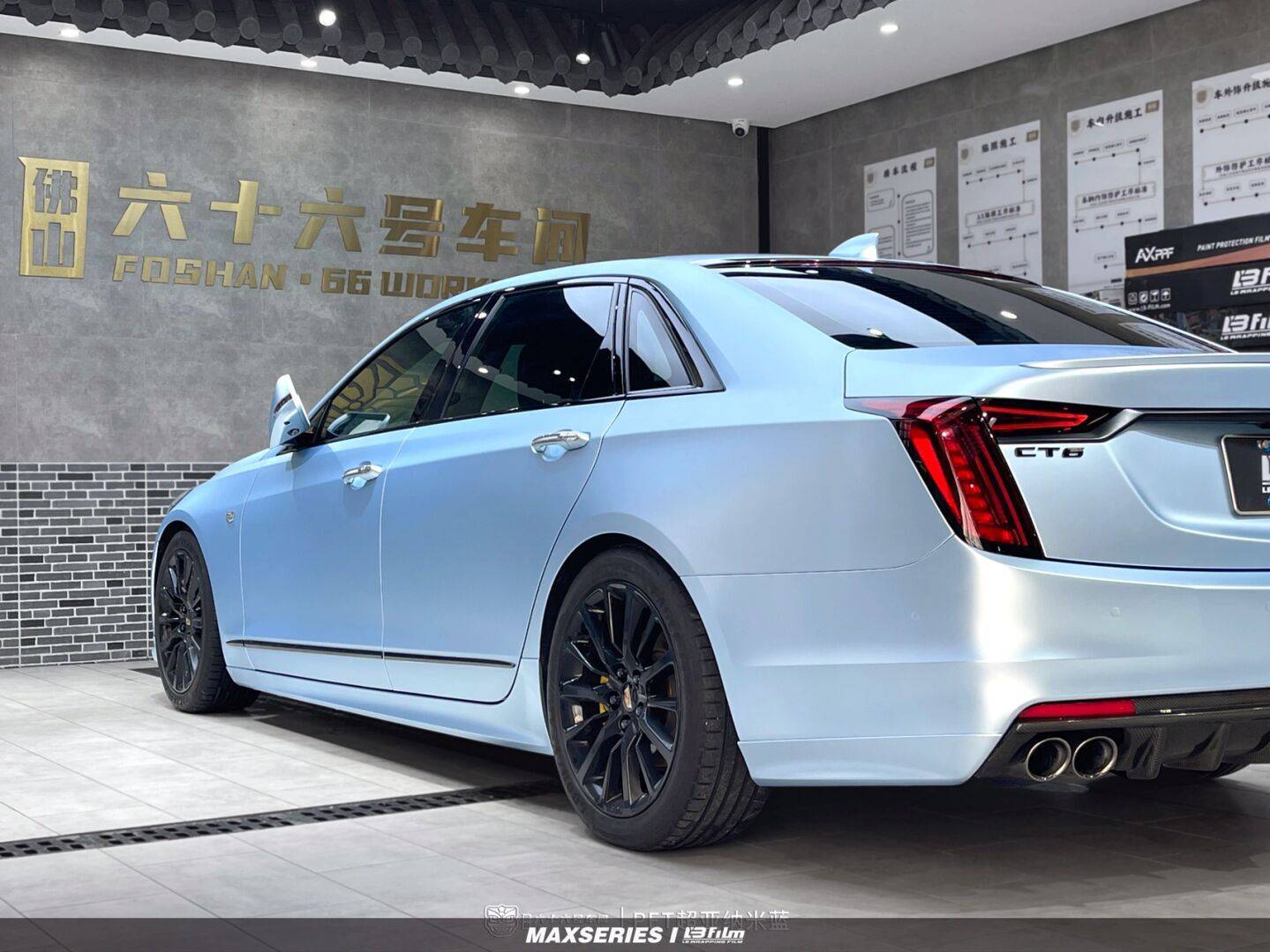 凯迪拉克lb改色膜超亚纳米蓝 ,小清新的浅蓝色调