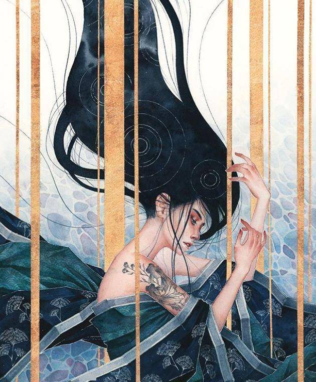 时尚插画风格探索|kelogsloops笔下沉睡的忧郁灵魂和墨蓝色的畅想