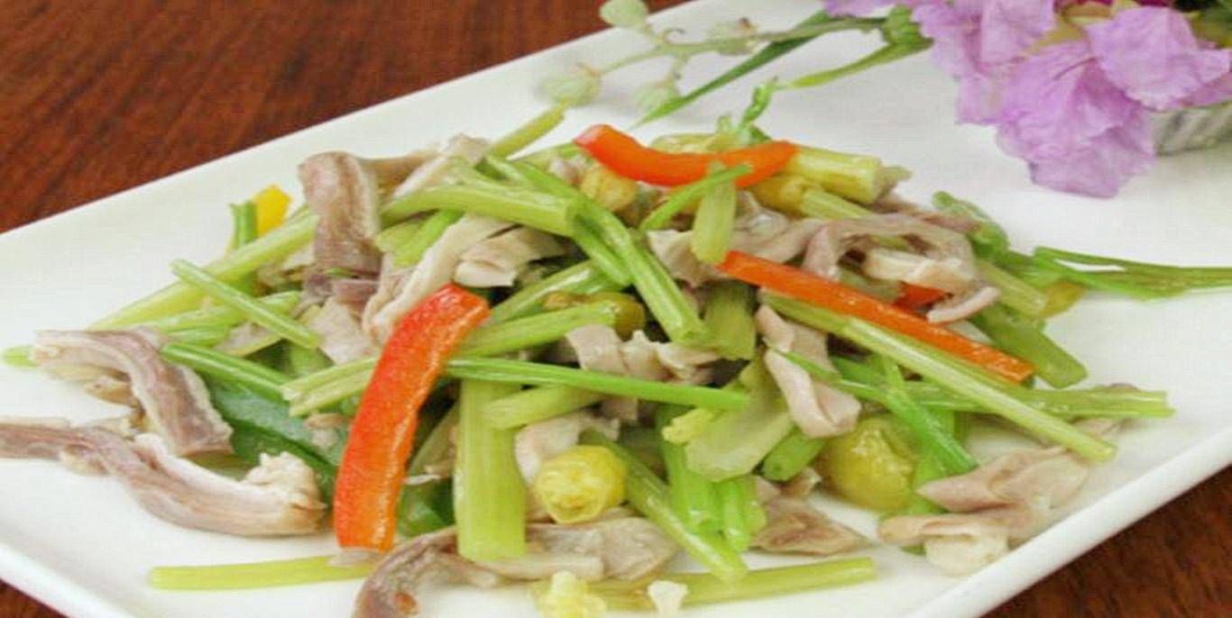 品质湖南,湘菜经典-芹菜炒肚丝,脆嫩爽口,鲜香四溢扑面来_猪肚_地方