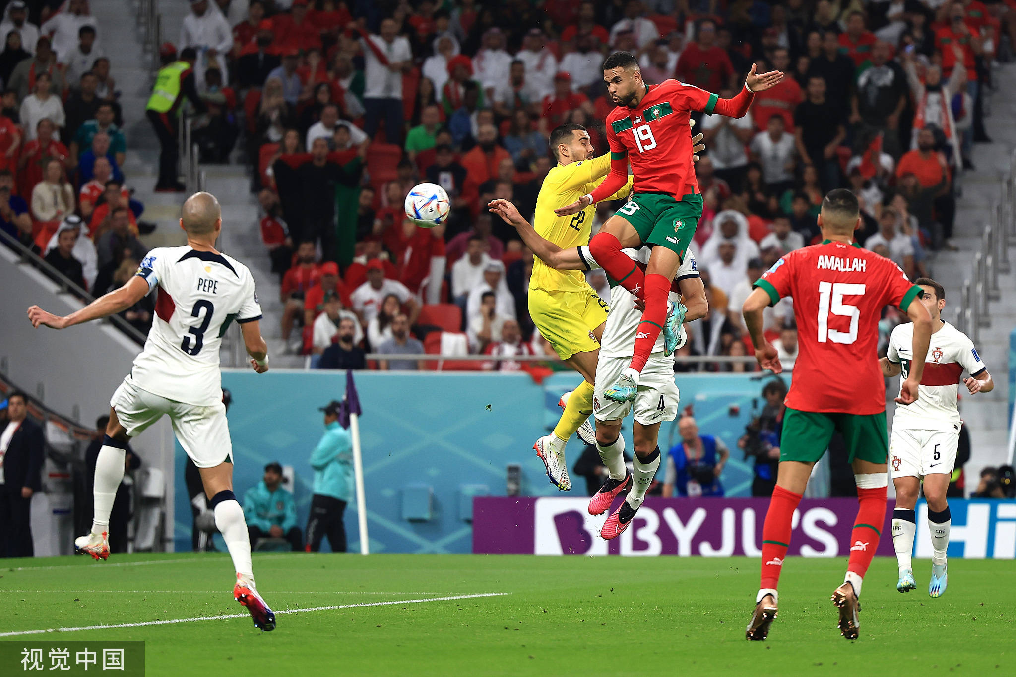 世界杯-恩内斯里头球建功 摩洛哥半场1-0葡萄牙
