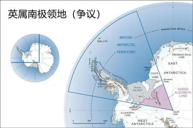 英国宣称的南极属地在英国宣称的所有的海外领地当中,仅南极领地就