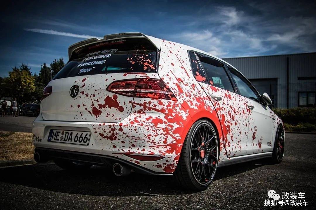 《行尸走肉》主题7代大众高尔夫,血腥涂装路人看了直接报警_搜狐汽车