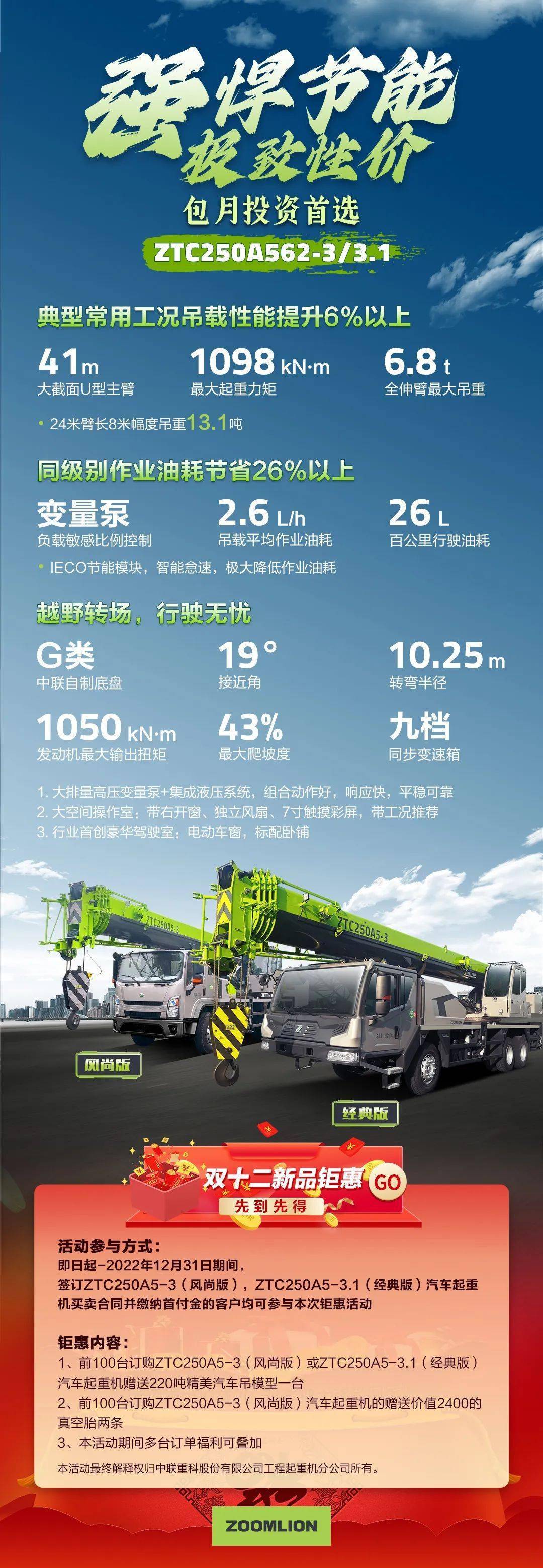 卓越性能 源自用心设计作为吊装行业龙头,中联重科在ztc250a562-3系列