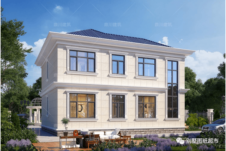 简欧二层别墅,11x10米,5间卧室,经济实用,造价23万_的设计_大气_图纸