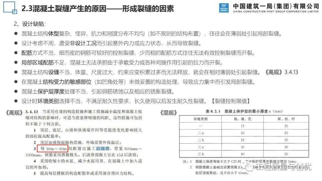 混凝土构造荷载、施工、温度等八种裂痕是若何产生的？控造办法有哪些？46页可下载！