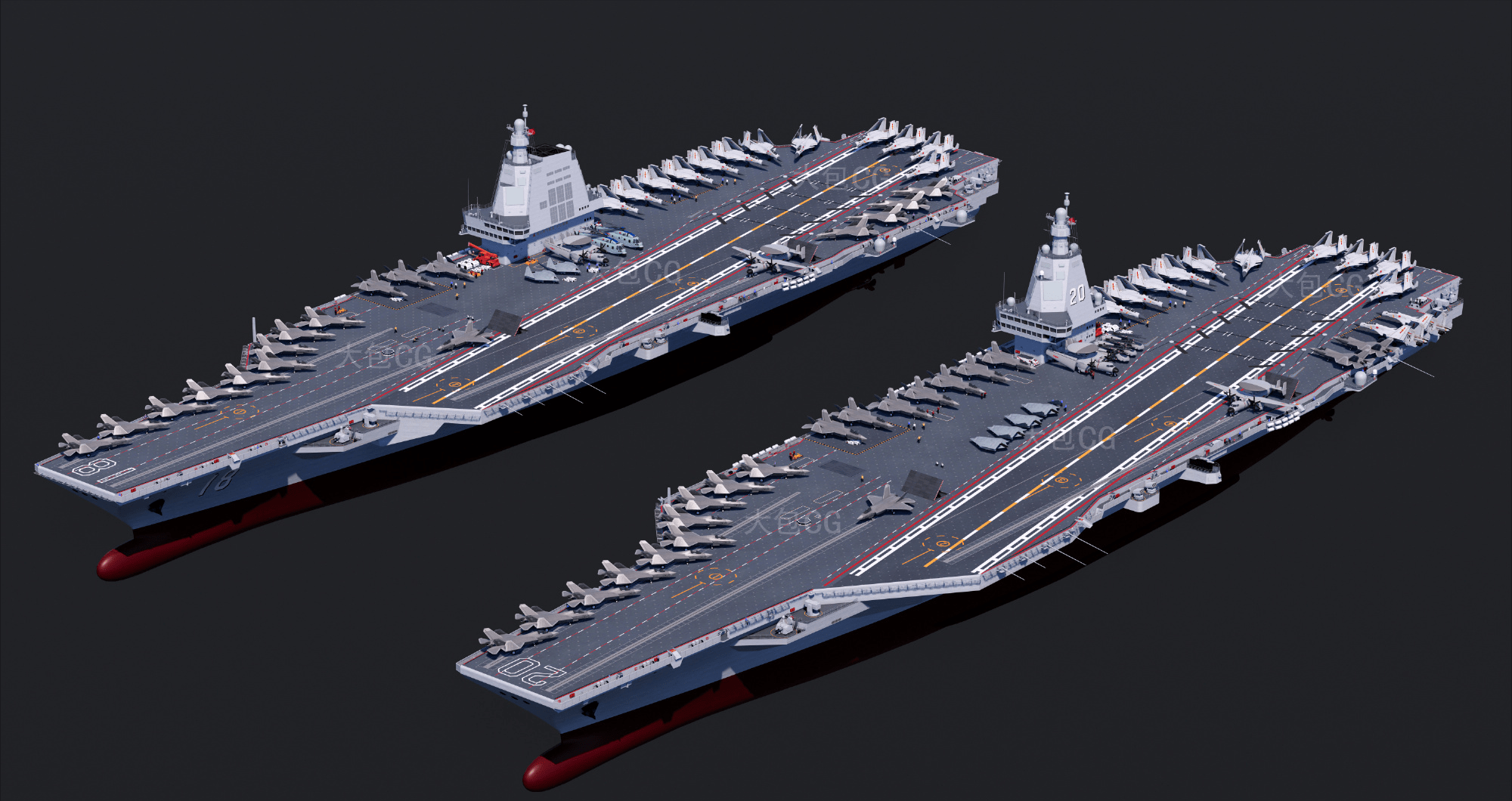 要知道,舷号可以帮助我们确定这个航母模型是中国海军的第几艘航母