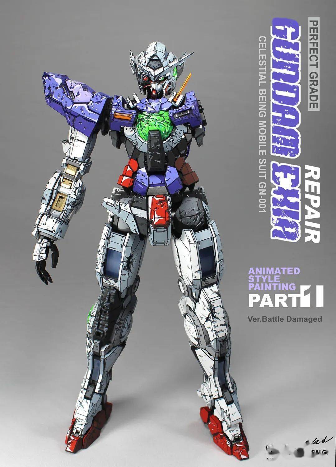 战损但二次元涂装!pg能天使修复型_公众_效果_机体