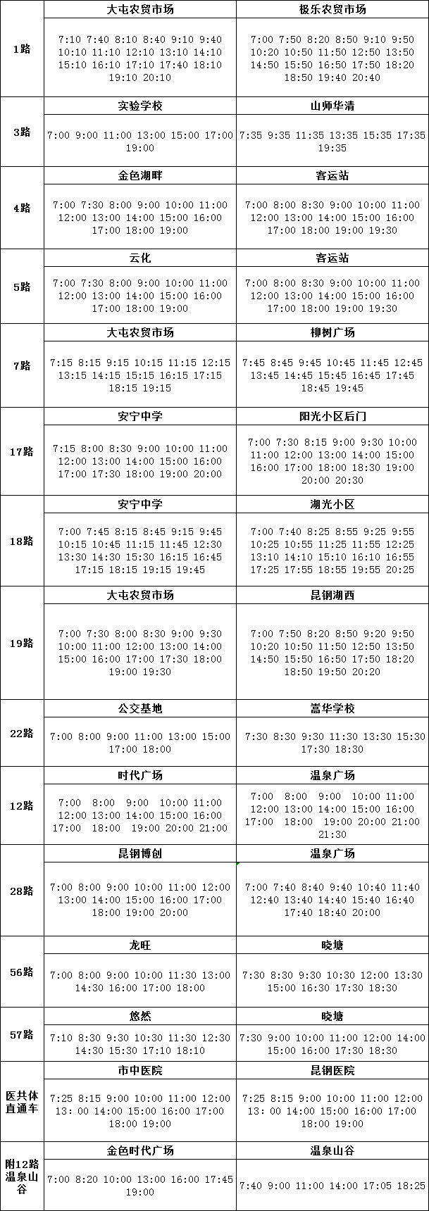 留意！平和平静公交最新发车时刻表→