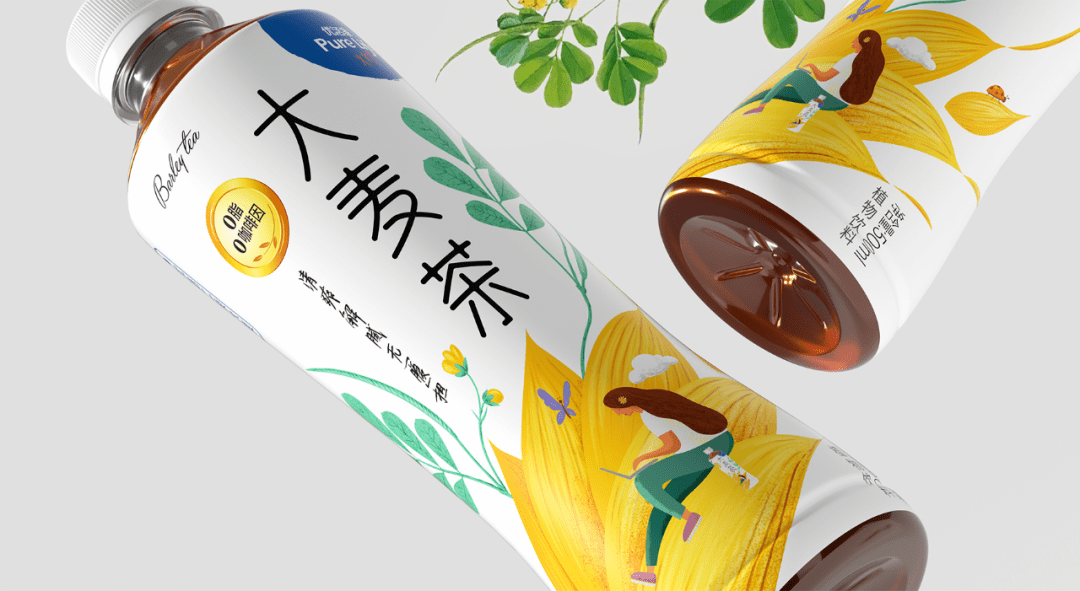 pure life barley tea packaging design青啤優活家大麥茶包裝設計xi