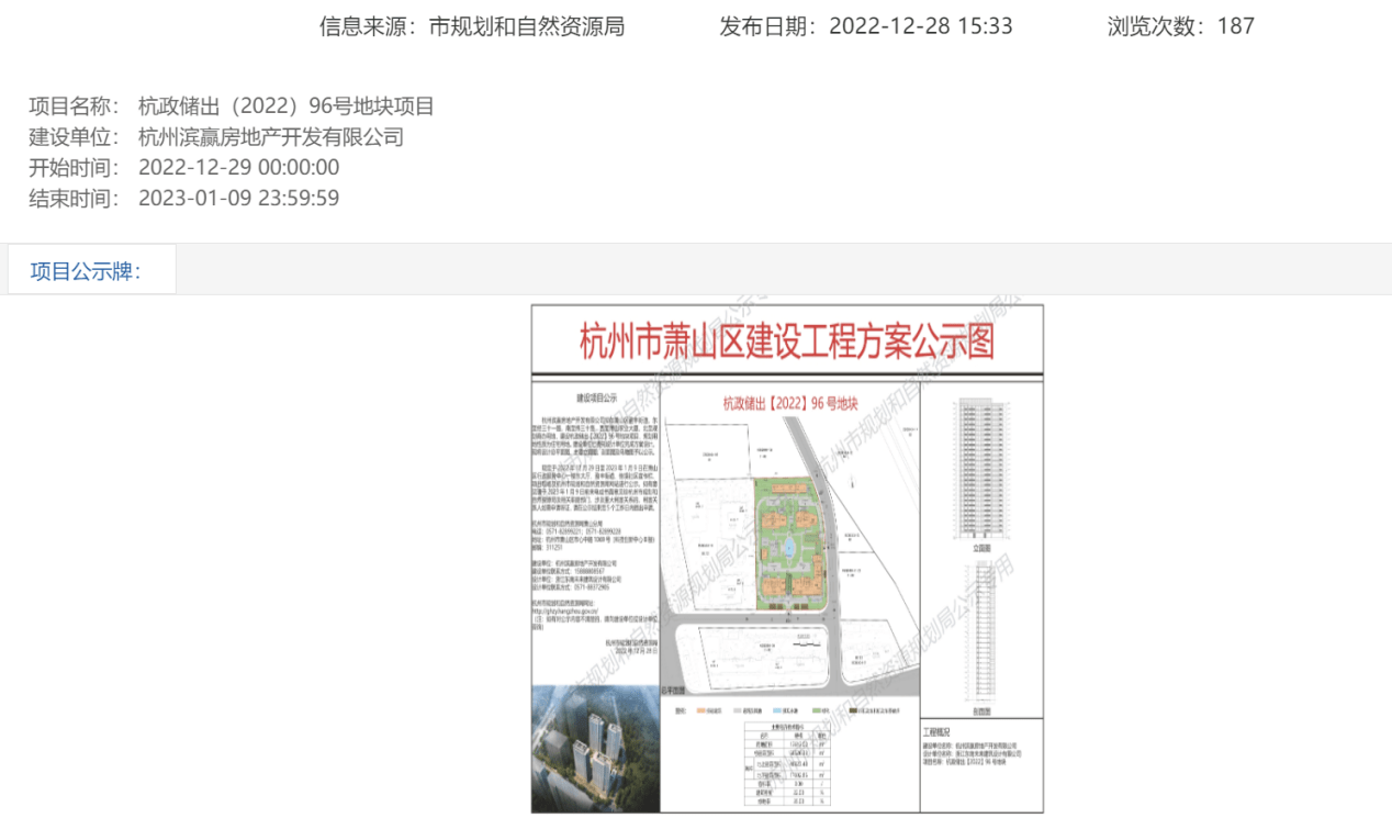 拿地30天！滨江钱江世纪城住宅项目规划公示 拟建4幢高层住宅_地块_配套_用房