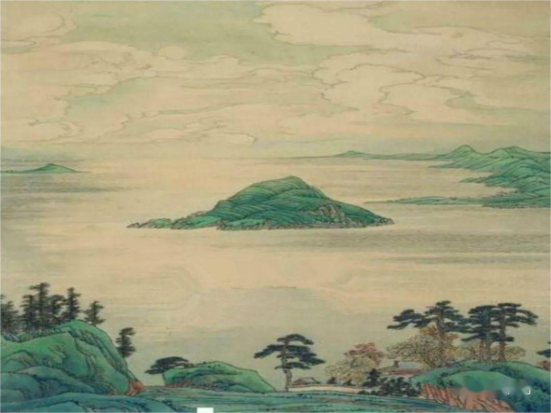 湖上的波光和秋月相得益彰,修竹翻译白银盘里一青螺.