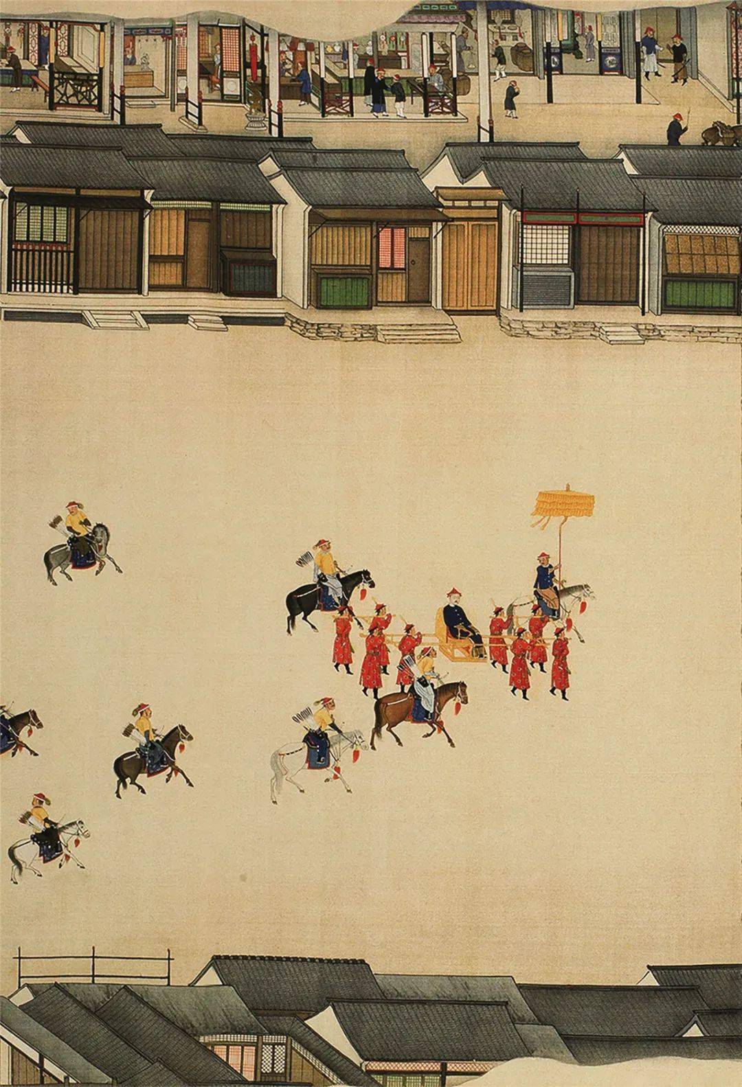 《康熙南巡图》第十二卷中的北京中轴线和大驾卤簿_稿本_照片_皇帝