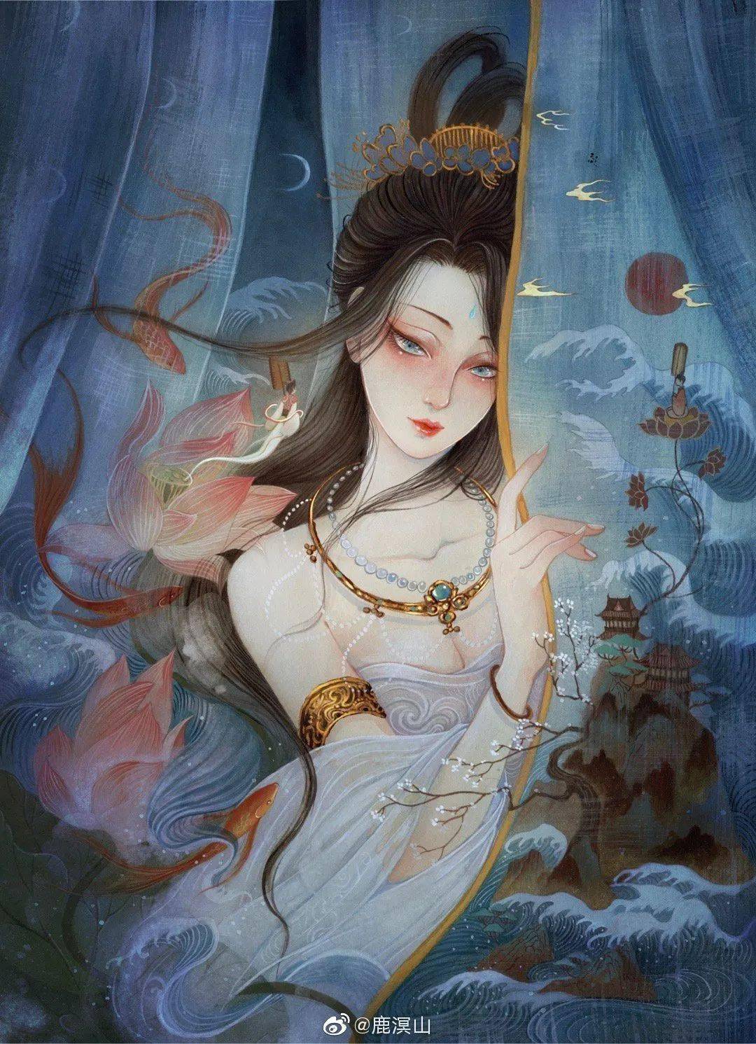 《山海经》里的妖怪们,上天入地,六界徜徉,鹿溟山长得美,也爱美.