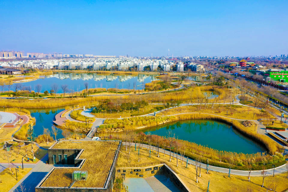 河南开封:湿地公园美景如画_西北_画卷_风景