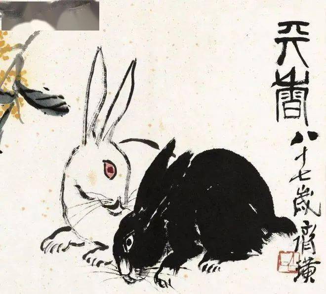 齐白石画兔:此稿兔耳太短!_画稿_丹桂_侵权