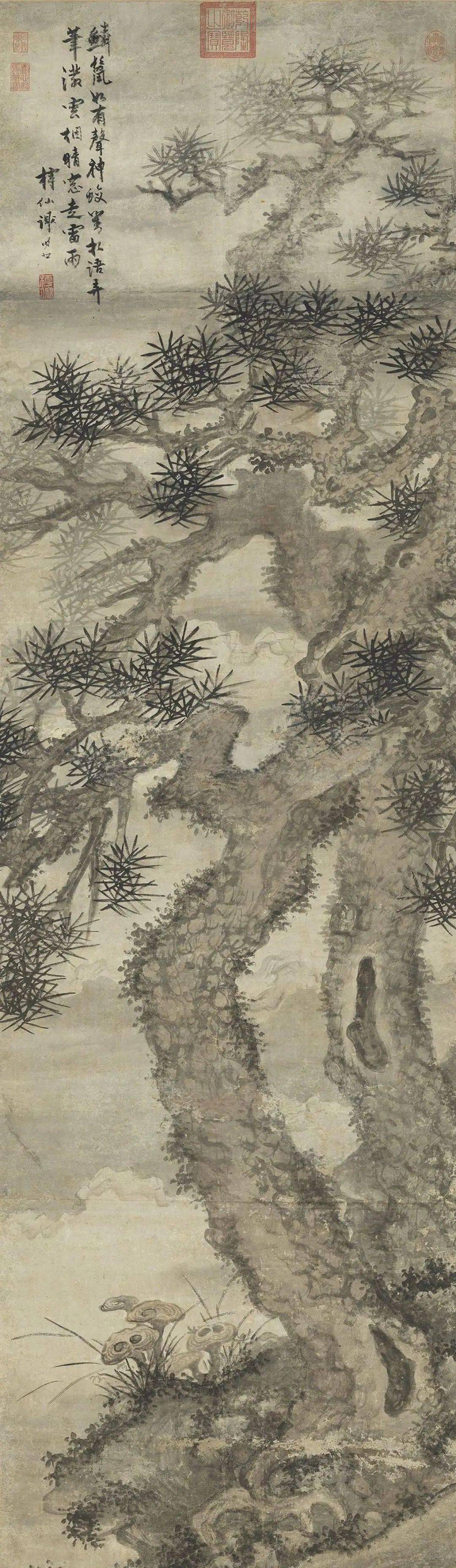 古代名家画古松,精彩纷呈_李唐_磐石_松泉