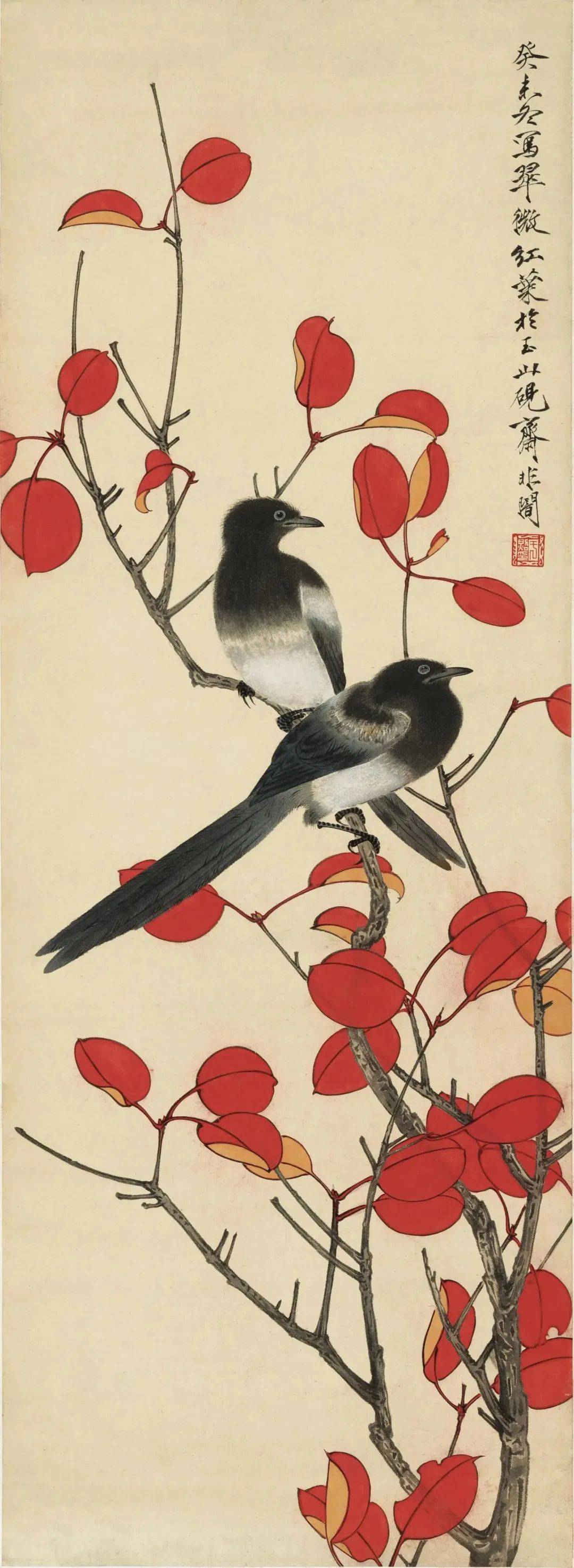 于非闇工笔花鸟画高清画作欣赏,华贵典雅,随类赋彩_民间艺术_文化_免