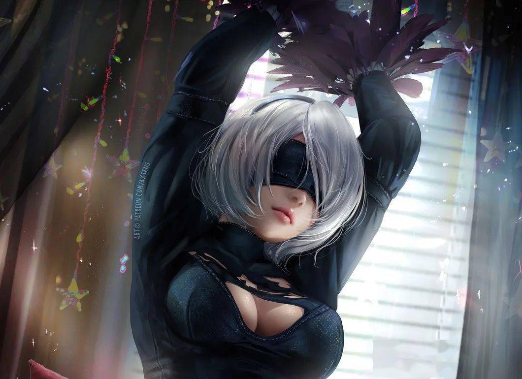 的人设入了这款游戏,白色短发,维多利亚黑短裙,全遮挡眼罩,束腰,露胸