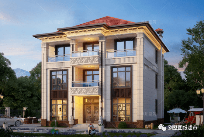 11×12米三层别墅,堂屋 多套卧,回村建美墅,实用又好住_大气_设计