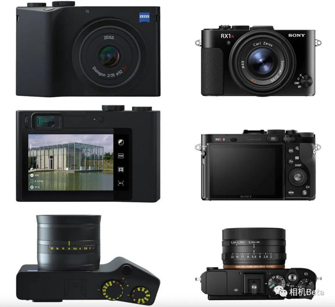 蔡司zx1与索尼rx1r体积对比蔡司zx1与现役徕卡leica q体积对比.