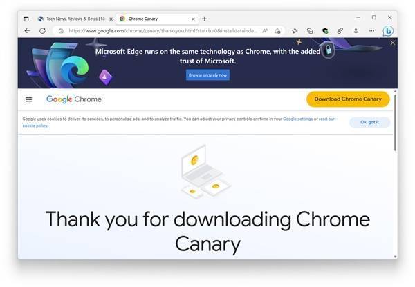 微软为Chrome官网注入大幅告白：只为将用户留在Edge