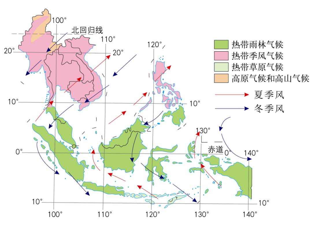 大气运动常识点最全梳理，空白＋彩色世界区域天文填图（可下载）