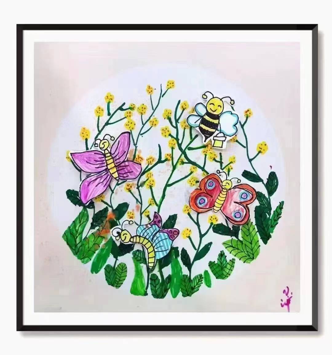 儿童画:春天的小蜜蜂