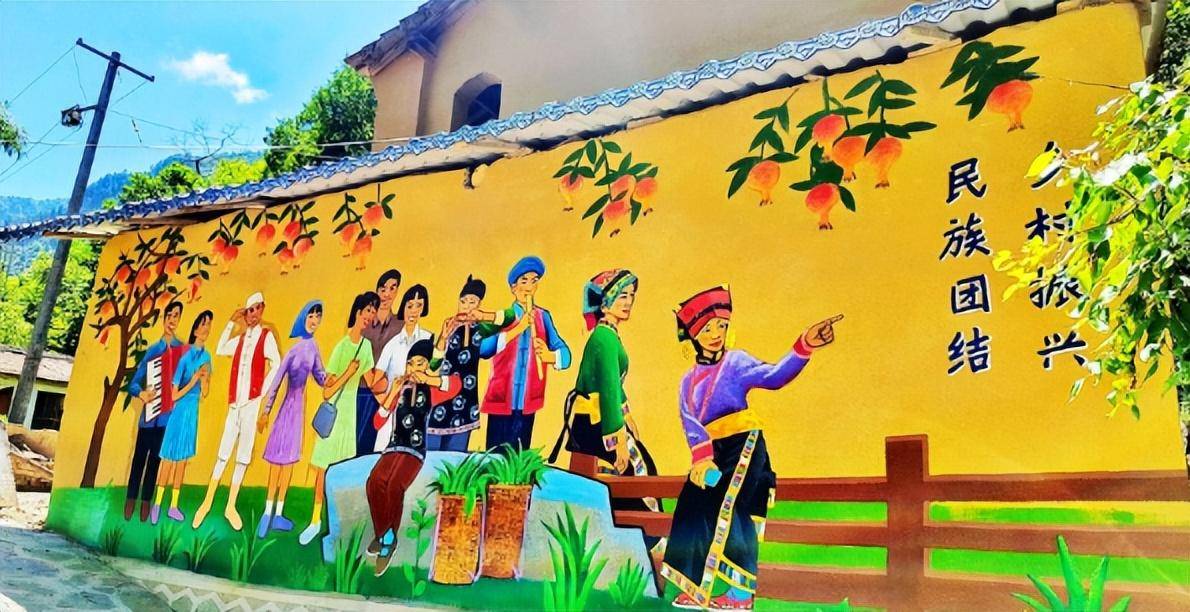 宕昌县新城子藏族乡岳藏甫村,一幅幅色彩斑斓,别致精美的创意主题墙绘