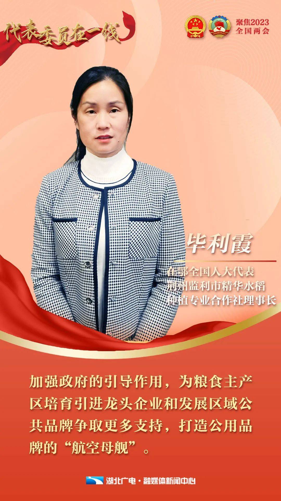 全国人大代表毕利霞:让更多农民多种粮 种好粮_监利_调研_农户