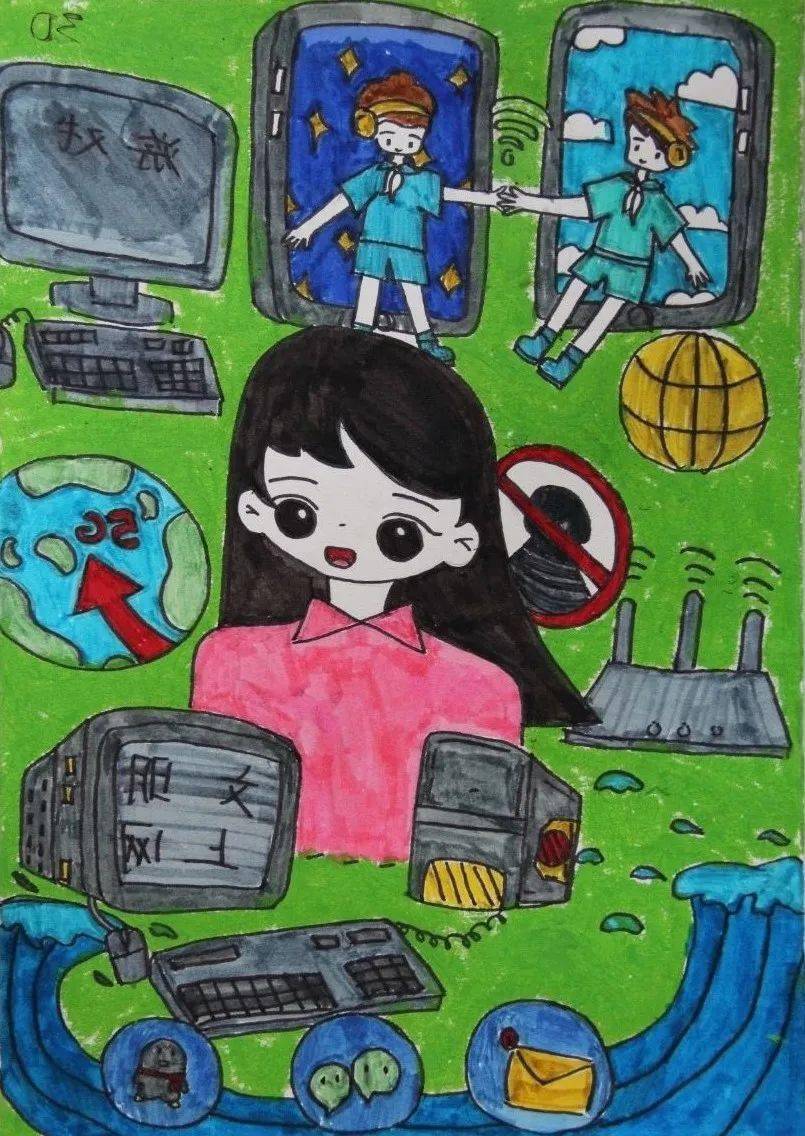 "青竹杯"网络文明主题绘画大赛部分作品展播(二)_宣传_陈家琪_秘睿优