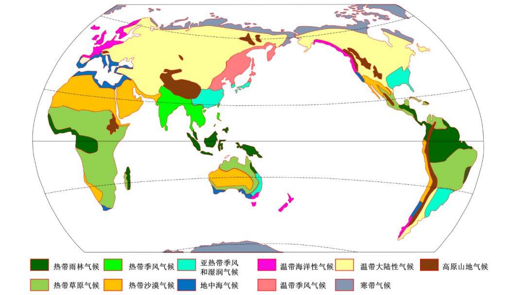 世界植被自然帶分佈圖世界氣候類型統計圖02手繪高清黑白世界氣候類型