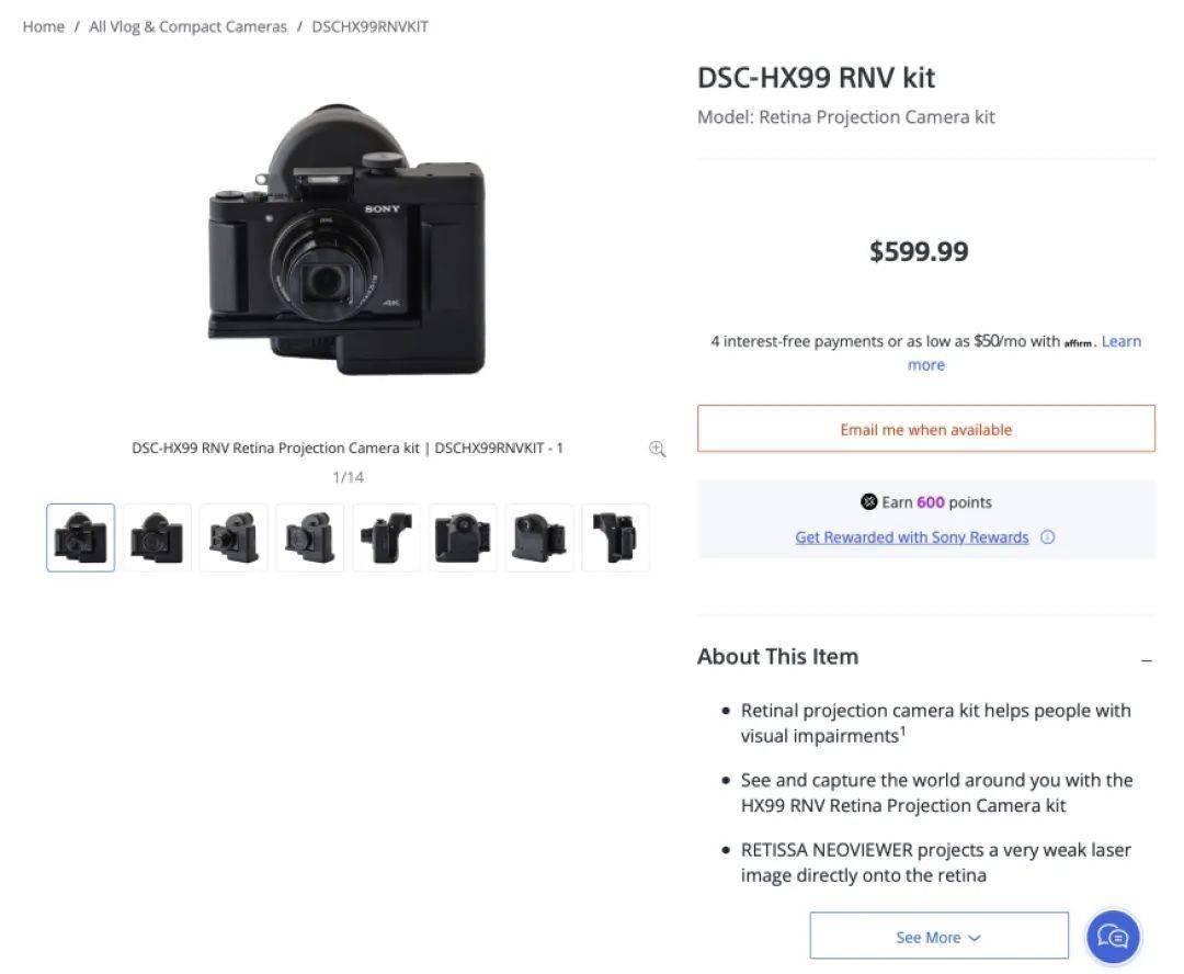 视网膜投影相机!索尼黑科技dsc-hx99 rnv套件