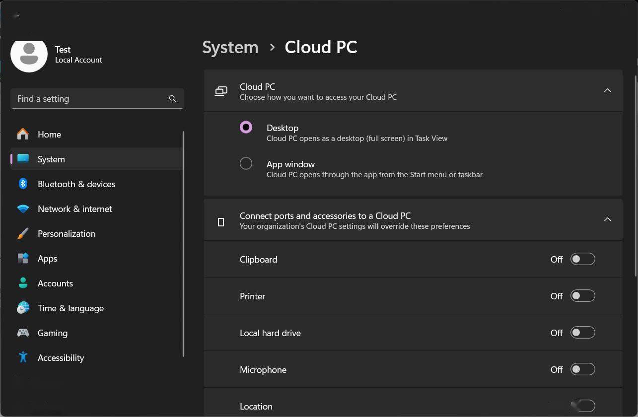 消息称微软正在Win11 Build 23419预览版中整合Cloud PC相关的组件和功能