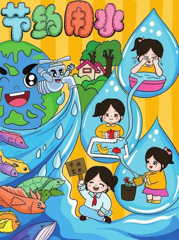看小画师如何绘出节水,爱水,护水好创意_辅导教师_小学_北京
