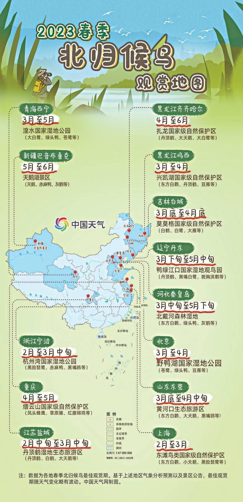 全球9条候鸟迁徙路线中主要有3条经过中国,近年来,我国不断推进湿地