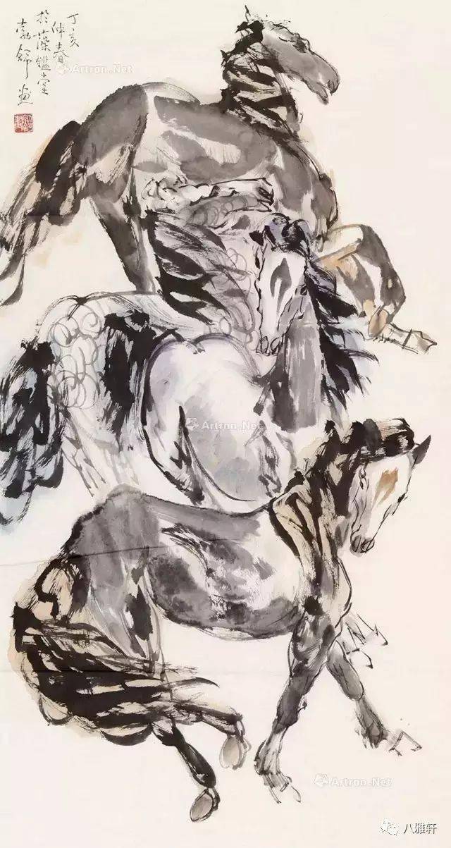 八雅轩丨【八雅丹青】中央美院刘勃舒奔马作品欣赏_中国画_新人_九届