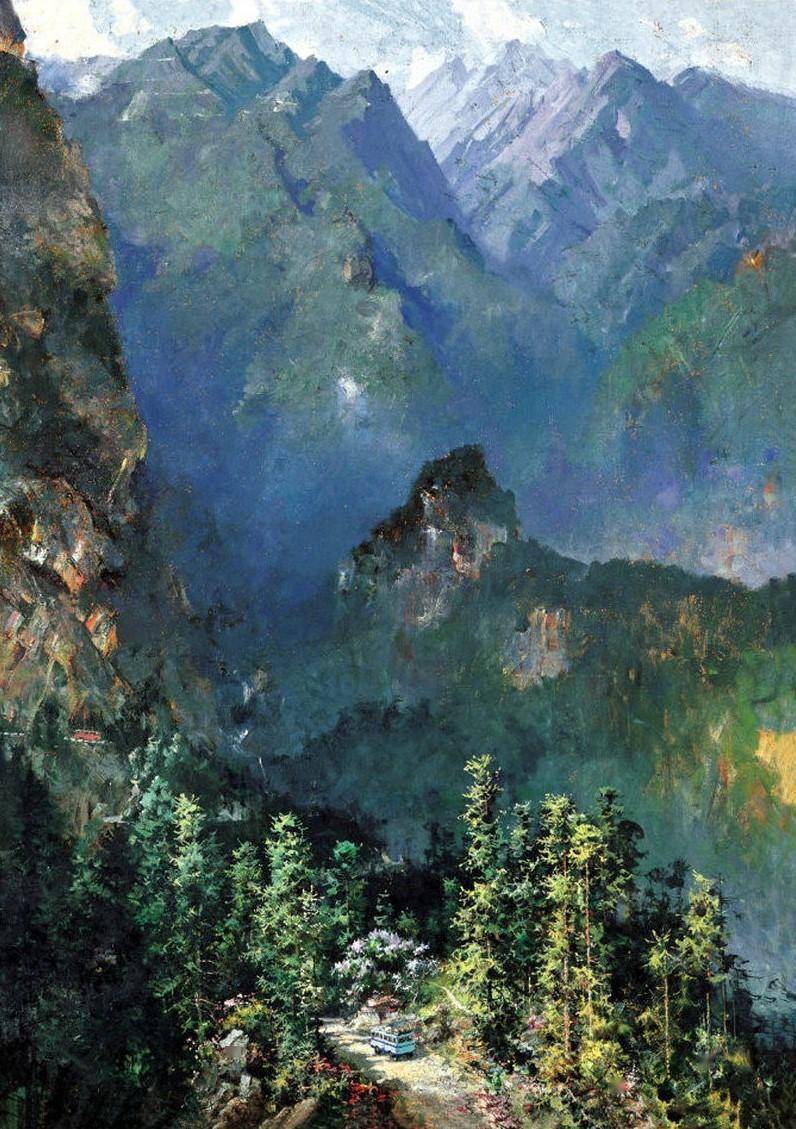 9,1974年由画家何孔德创作的《长征路上》油画,在新中国成立几十年后