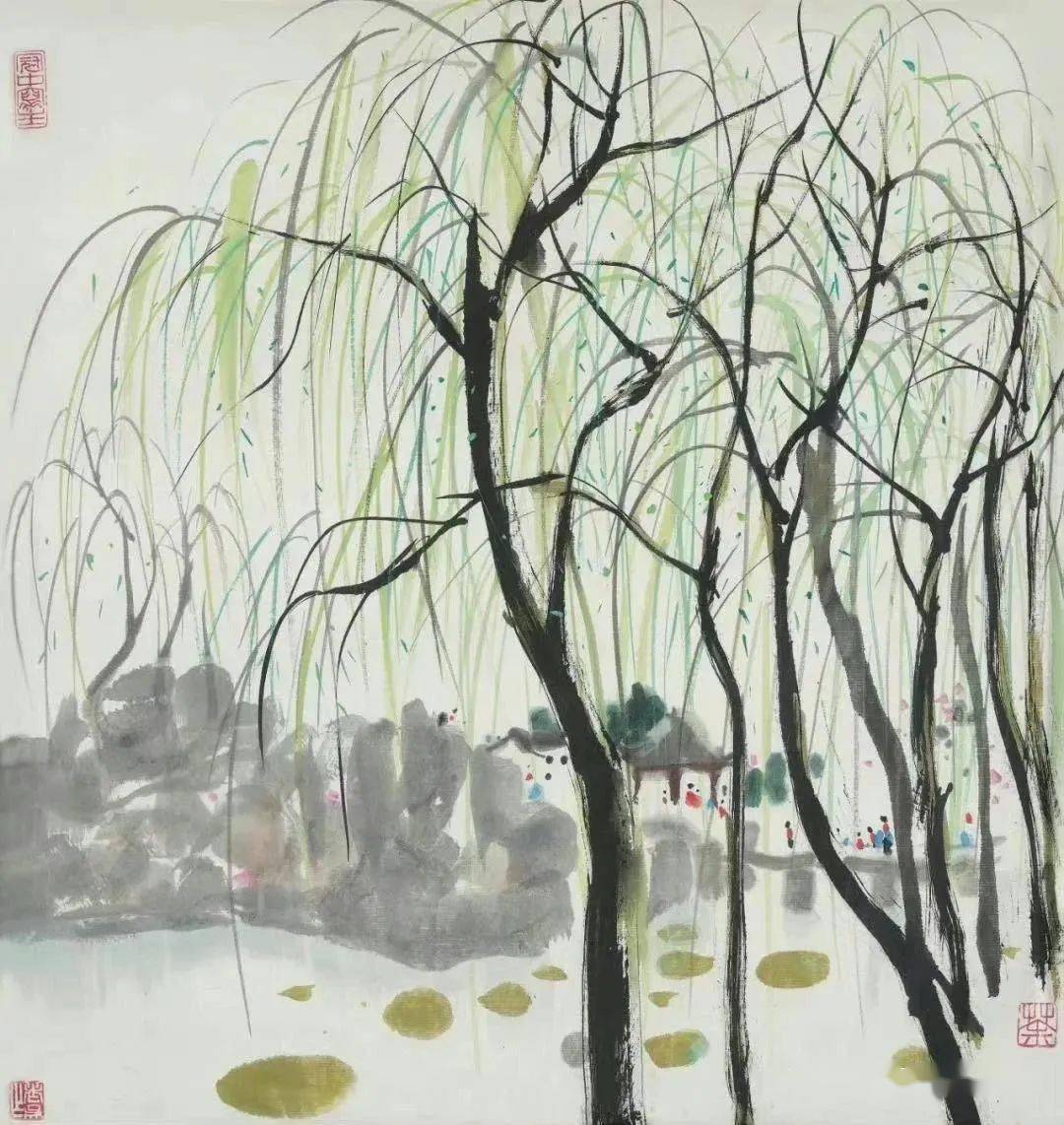 【诗画阅微】吴冠中笔下,柳丝多姿春意浓_宣传_平台_成功