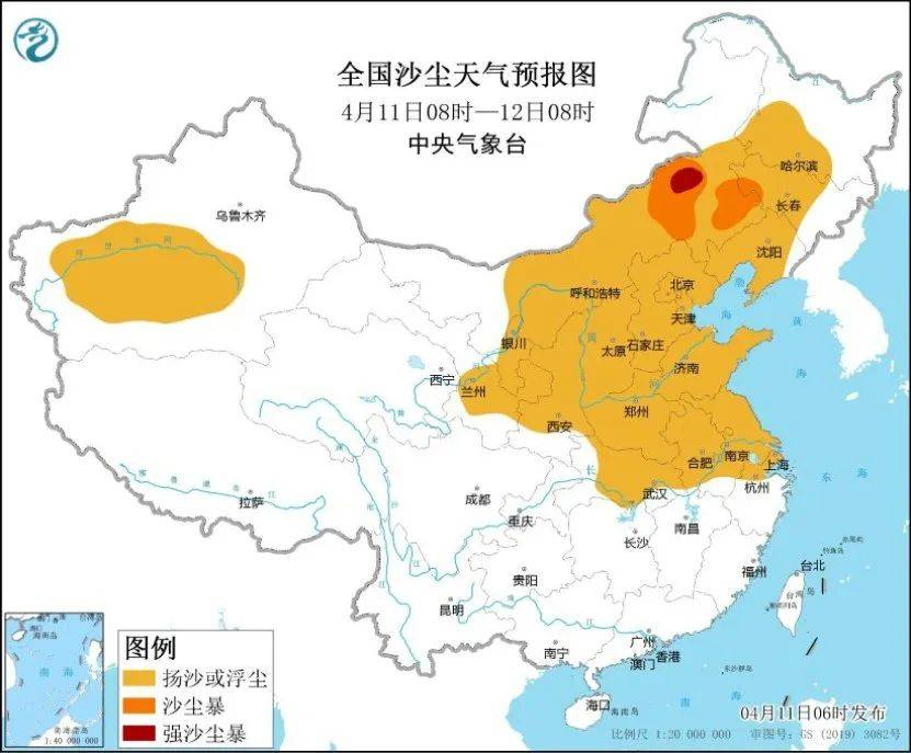 本年第8次沙尘即将越过长江，曲抵上海、杭州