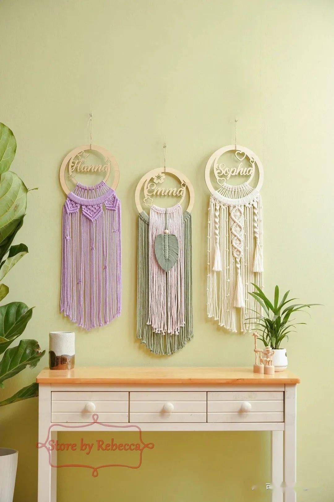 剩余的棉绳做成了叶子,挂起来却美爆了!(附教程)_基础_照片_视频