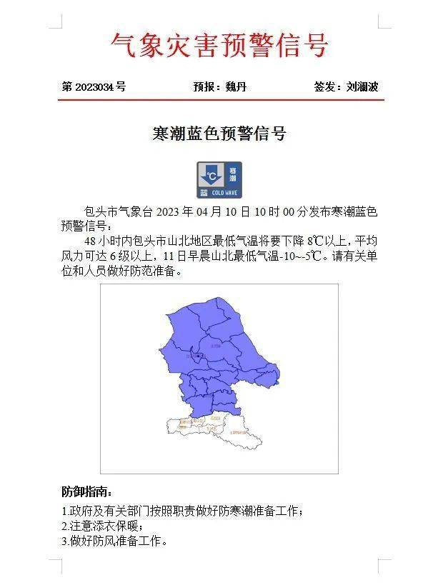 包头人 沙尘暴 大风 寒潮!预警三连发!