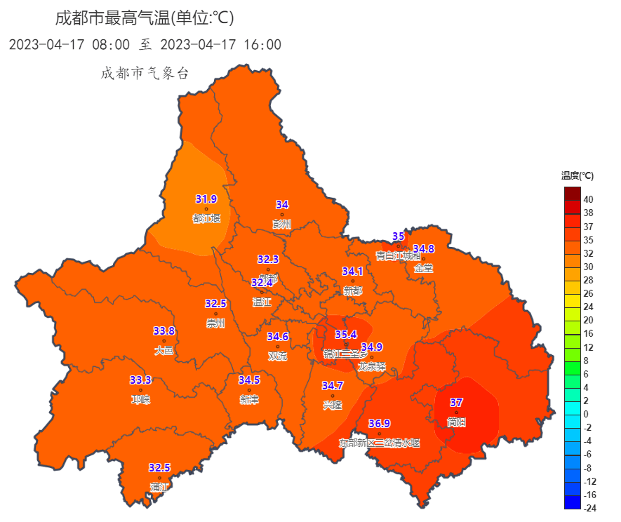 37℃，破纪录！满减就在气温成都市气象台白天 5933