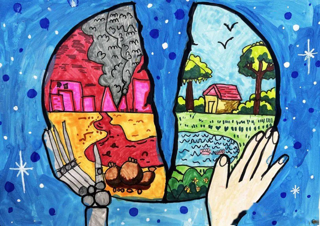 世界地球日儿童画公益大赛获奖作品出炉 | 世界地球日_三等奖_儿童组