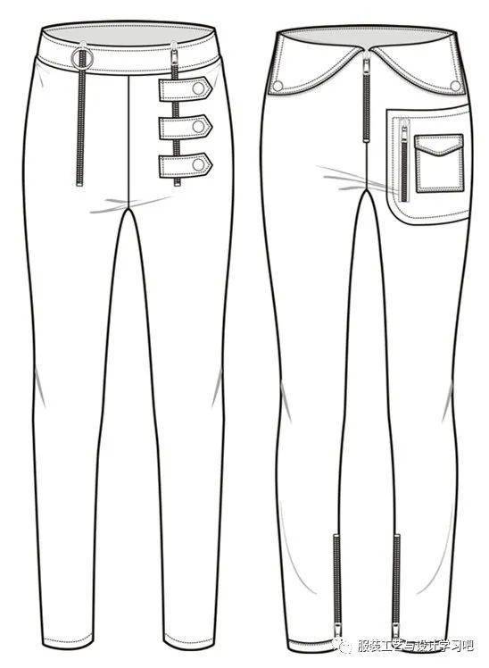 300款-裤子设计平面款式图!(线稿合集)_图片_公众_版权