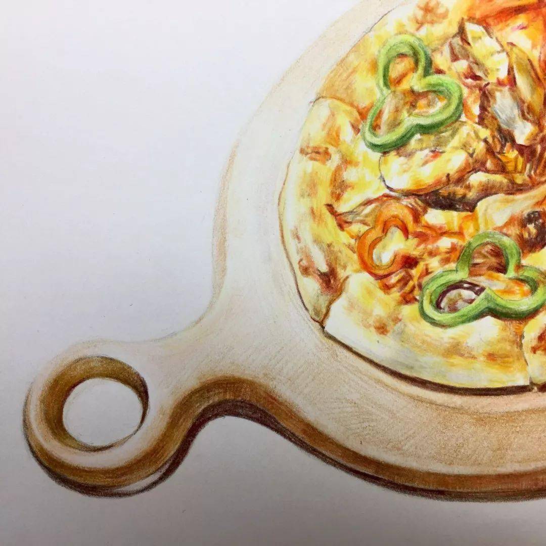 披萨怎么画彩铅图片